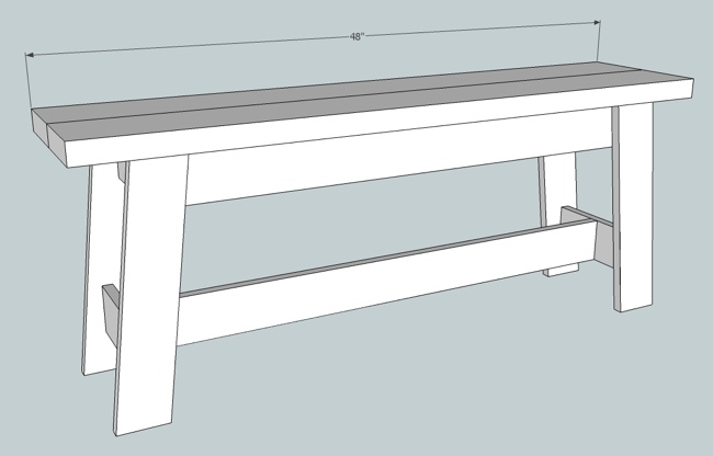 Diagram of completed bench